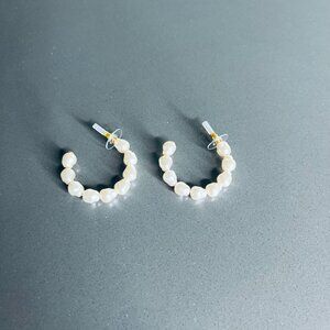 Lele Sadoughi Pearl Keepsake Hoop Earrings - Never Worn with Original Bag